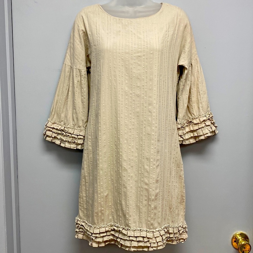 Vertigo Paris Shimmer Bell Sleeve Dress